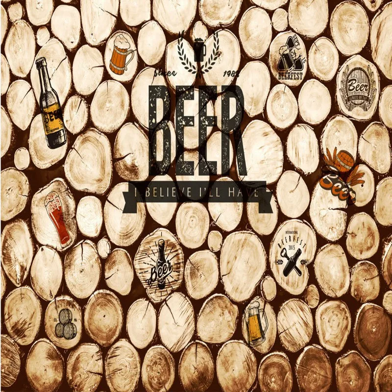 Дропшиппинг фотообои ретро ностальгические круглая древесина кофе бар KTV фон