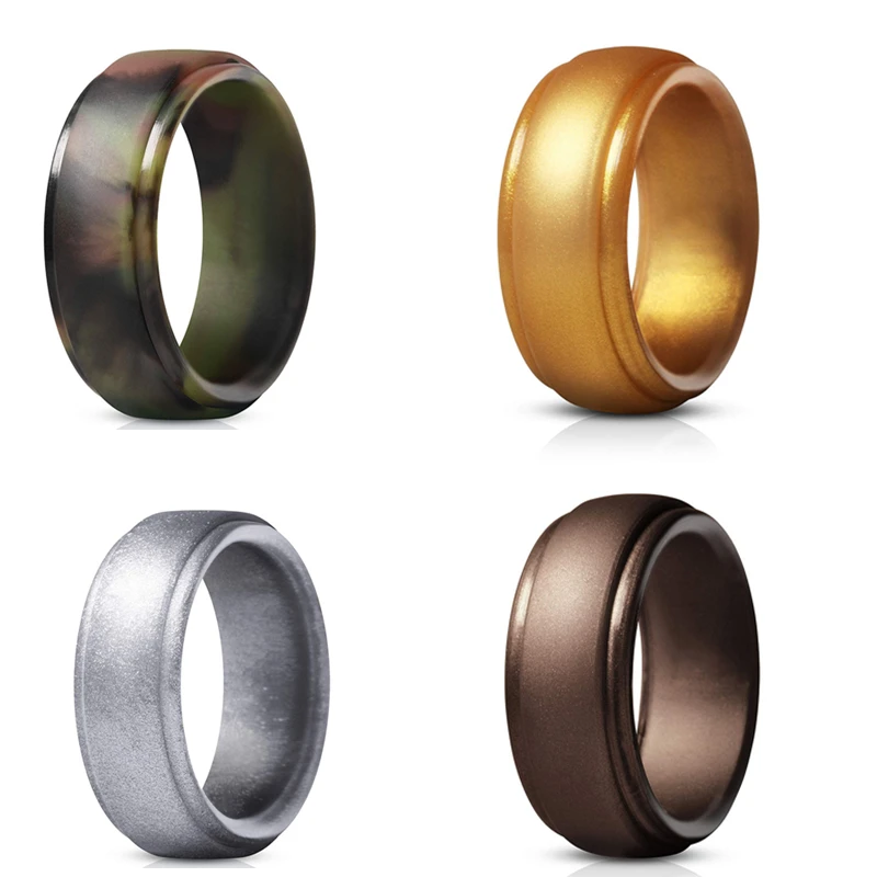 4 шт металлический цвет 8 мм 100% натуральное Силиконовое кольцо Гипоаллергенное