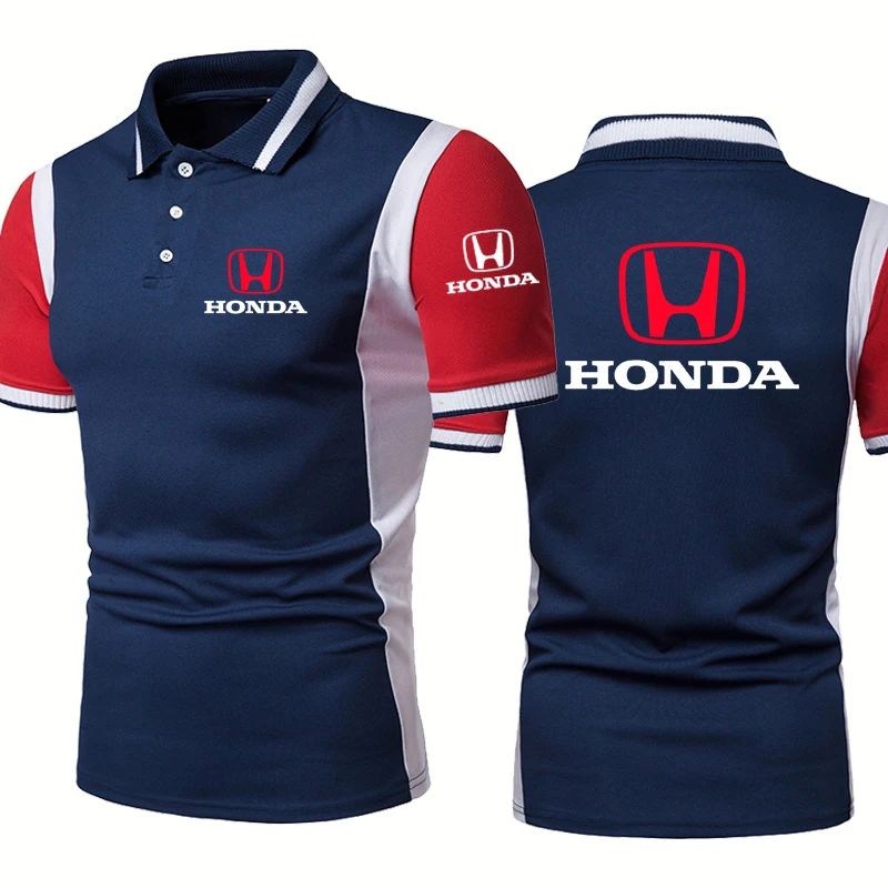 

Fashion casual Men's short sleeve HONDA Car Logo printing POLO shirt Summer Cotton High Quality Men's POLO shirt