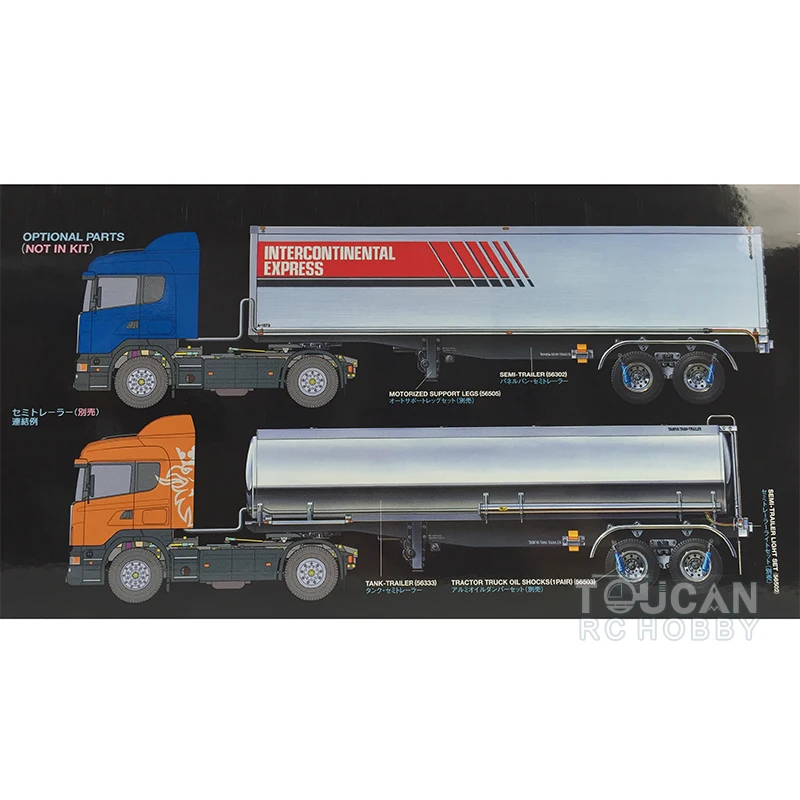 

US Stock 1/14 Scale Orange RC Tractor Truck Model 540 Motor Gearbox For TAMIYA 56338 Scania R470 TH18014-SMT1