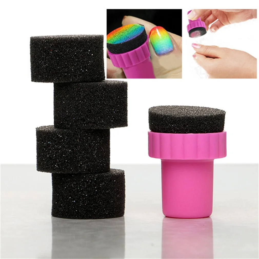 

2 PCS LOT Nail Art Sponge Stamping Polish Template Transfer Manicure Patterned