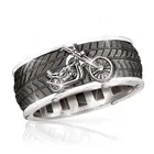 Кольца мужские в стиле хип-хоп, винтажные кольца на пальцы с покрышкой мотоцикла, обручальное ювелирное изделие в готическом стиле, с геометрическим рисунком, в полоску, в стиле панк, рок