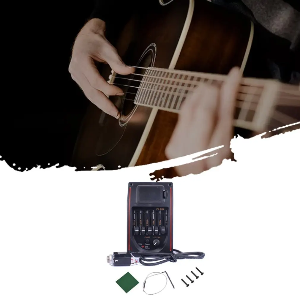 Ps 500 Pickup 5 полосный акустический эквалайзер для гитары Preamp пьезо пикап тюнер Beat