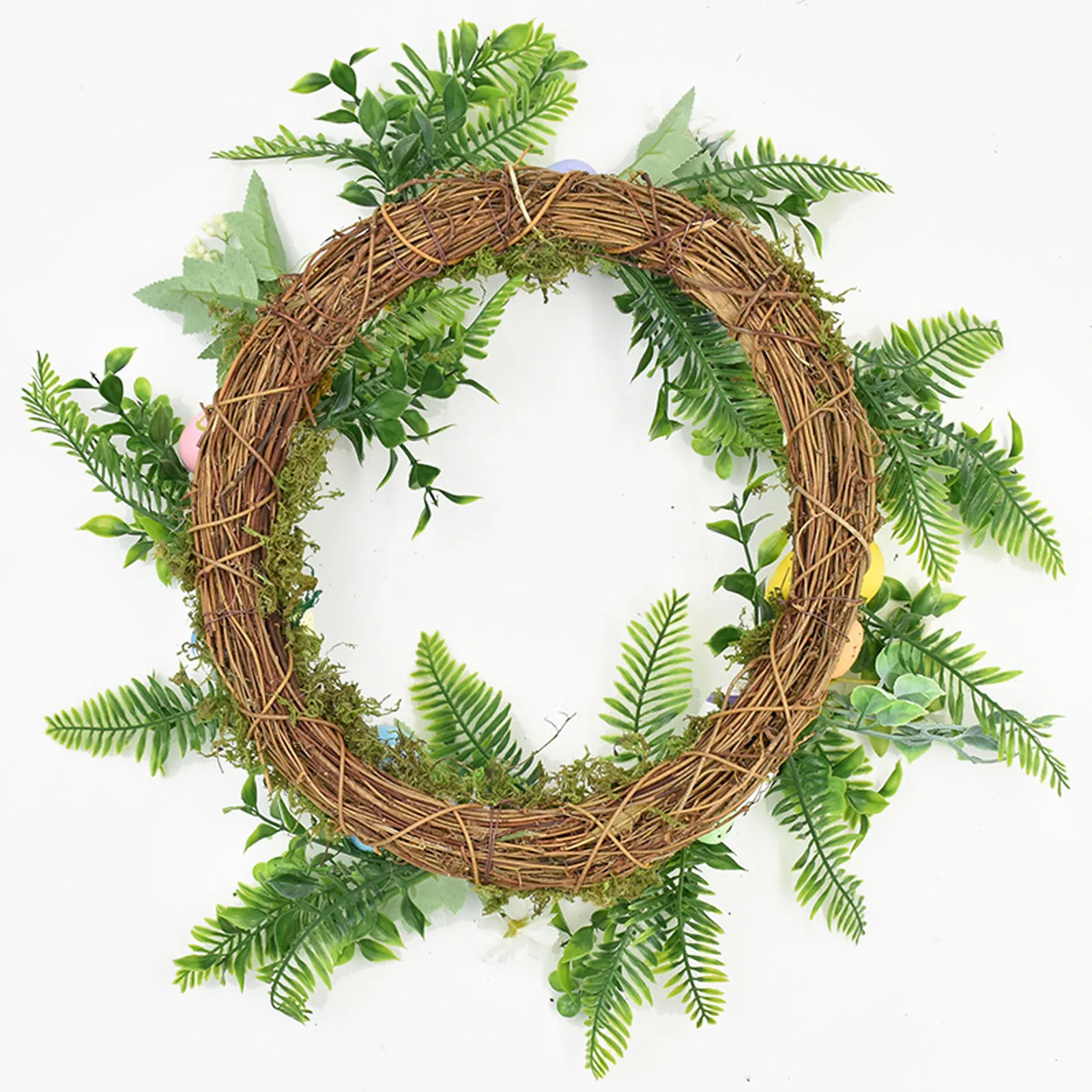 

Wall Hanging Wreath Garland Easter With Multi Colored Color For Kids Family Home Decor 2021 Green Leaves Linen 45cm Door Hanger