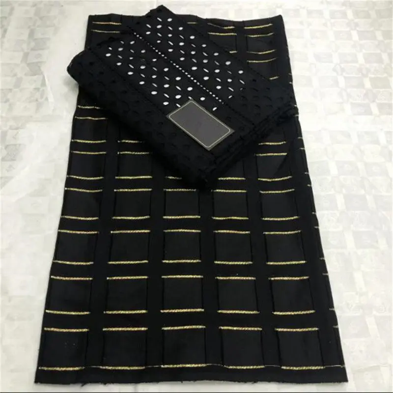 Высококачественная швейцарская вуаль кружева 3 + 2 ярдов Хлопок африканская 100%