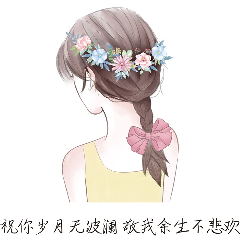 

[shijuekongjian] Dandelion Flowers Wall Stickers DIY Cartoon Girl Mural Decals for Living Room Kids Bedroom House Decoration