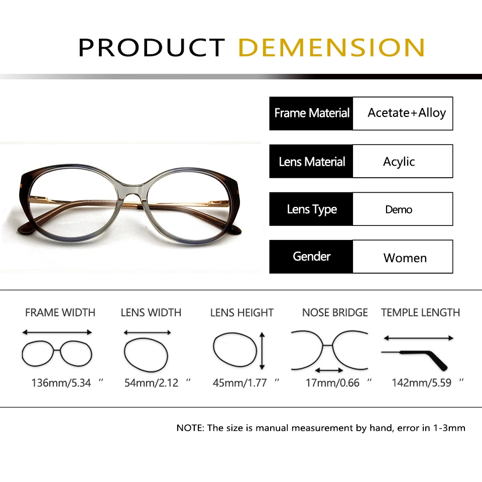 

Transparent Acetate Cat Eye Eyeglasses Frame Women 2020 Fashion Trending Cats Eye Glasses Frames Full Rim Ladies Myopia Eyewear