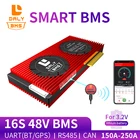 Литиевый аккумулятор DALY SMART BMS LiFePO4 16S, 48 В, 3,2 в, 18650 А, а, а, с Bluetooth, BT, ЖК-сенсорным экраном BMS