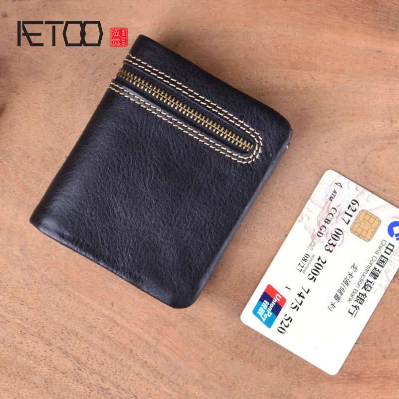 AETOO новый корейский вариант первого слоя растительного дубления кожаный кошелек