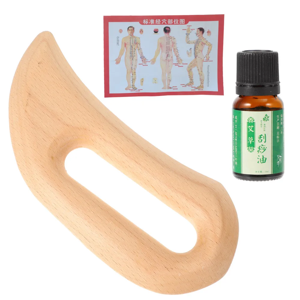 

1 Set Wood Scraping Board Face Lift Tool Essential Oil Acupoints Board