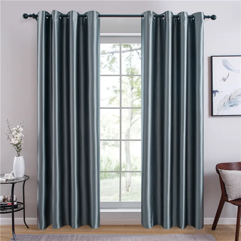 New Nordic Style Blackout Curtains for Living Room and Bedroom Glossy Pink Pure Color Full Finished Backdrop Curtain | Дом и сад