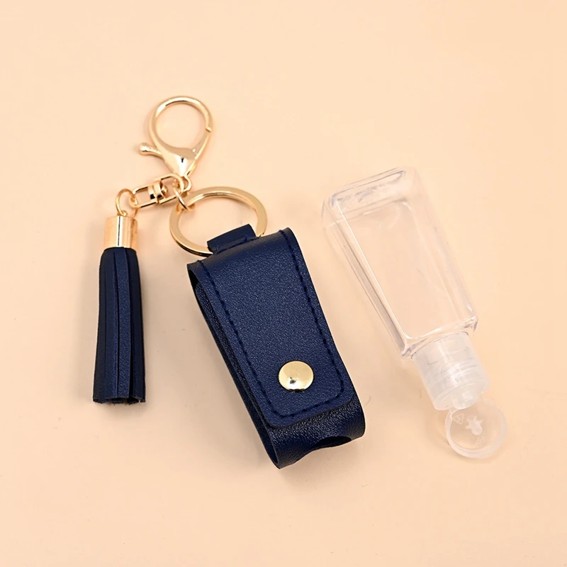 

10Pcs 30Ml Prtable Disinfectant Gel Bottles Leather Gel Holder Botes Gel Hidroalcolico Rellenable Llavero