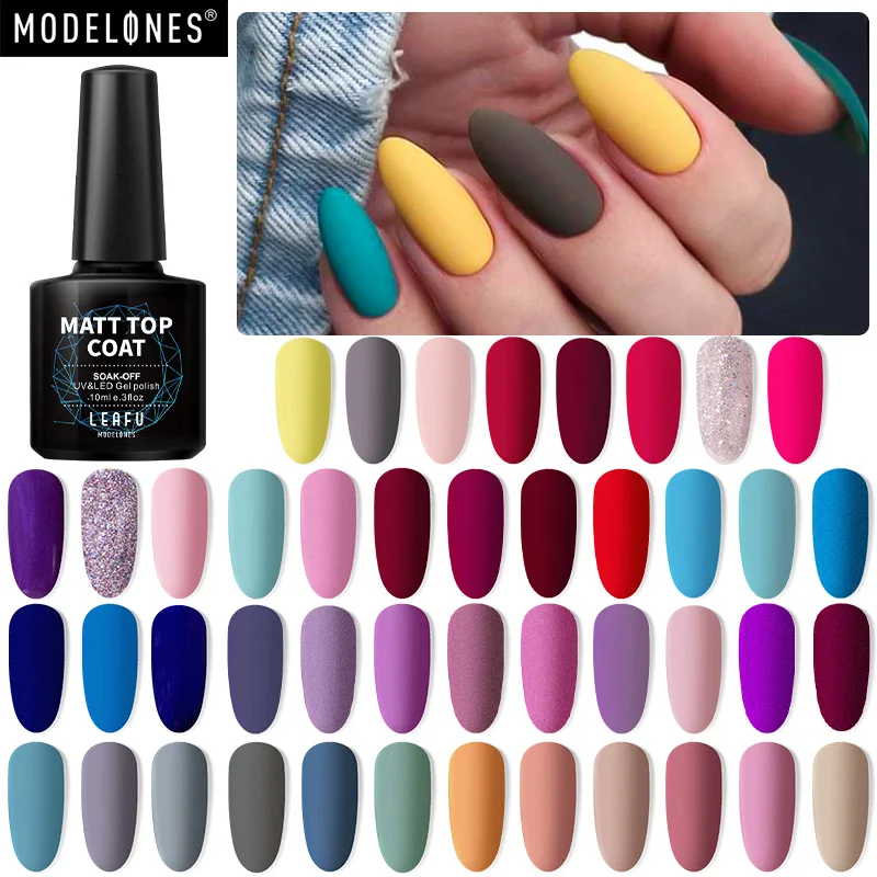 Modelones Матовый верхний слой Гель лак для нейл арта Стойкий матовый эффект