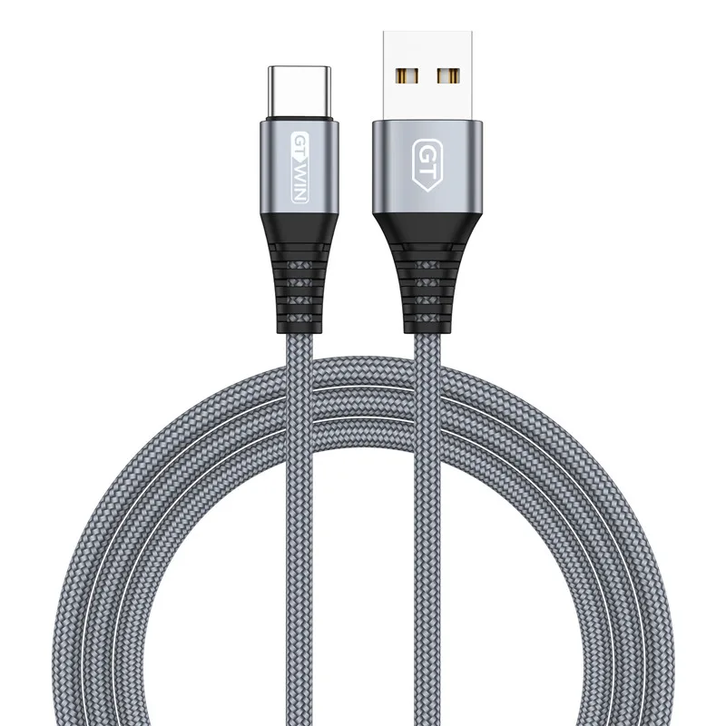 Серый GTWIN 3A type C USB кабель быстрое зарядное устройство для samsung S10 S9 S8 мобильный телефон зарядный провод для Xiaomi mi9 Redmi note 7 Android - Цвет: Серый