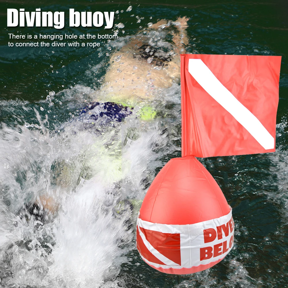 

FB-3233 PVC Diving Floating Buoy with Dive Flag Scuba Diving Flag Surface Marker Buoy Warning Sign