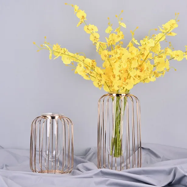 

Metal Gold Pot Vase Garden Wedding Nordic Office Accessories Desk Decor Nordic Vase Livingroom Luxury Florero Home Decoration