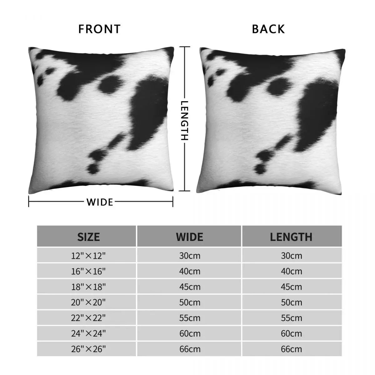 Чехол из воловьей кожи с черной и белой текстурой квадратная подушка чехол