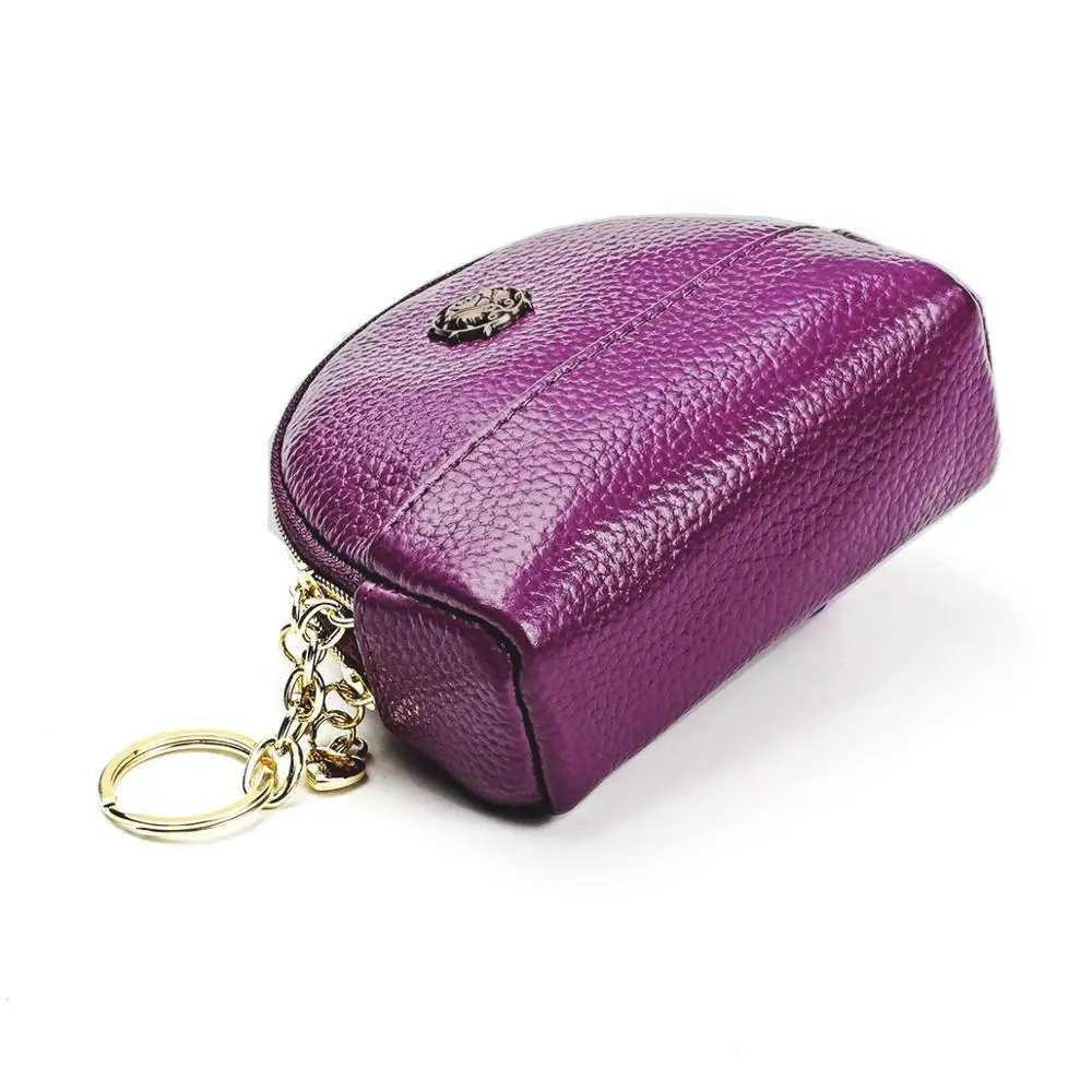 Модный женский кошелек для монет маленький из натуральной кожи с двойной молнией