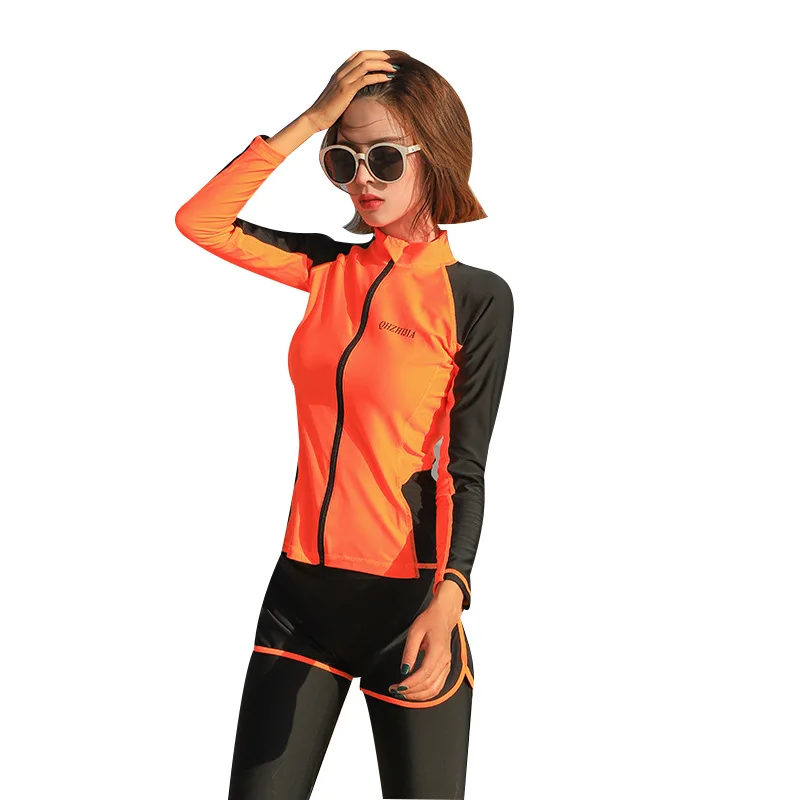 Женский цельный купальник Rashguard 5 шт. рубашка с длинным рукавом Леггинсы