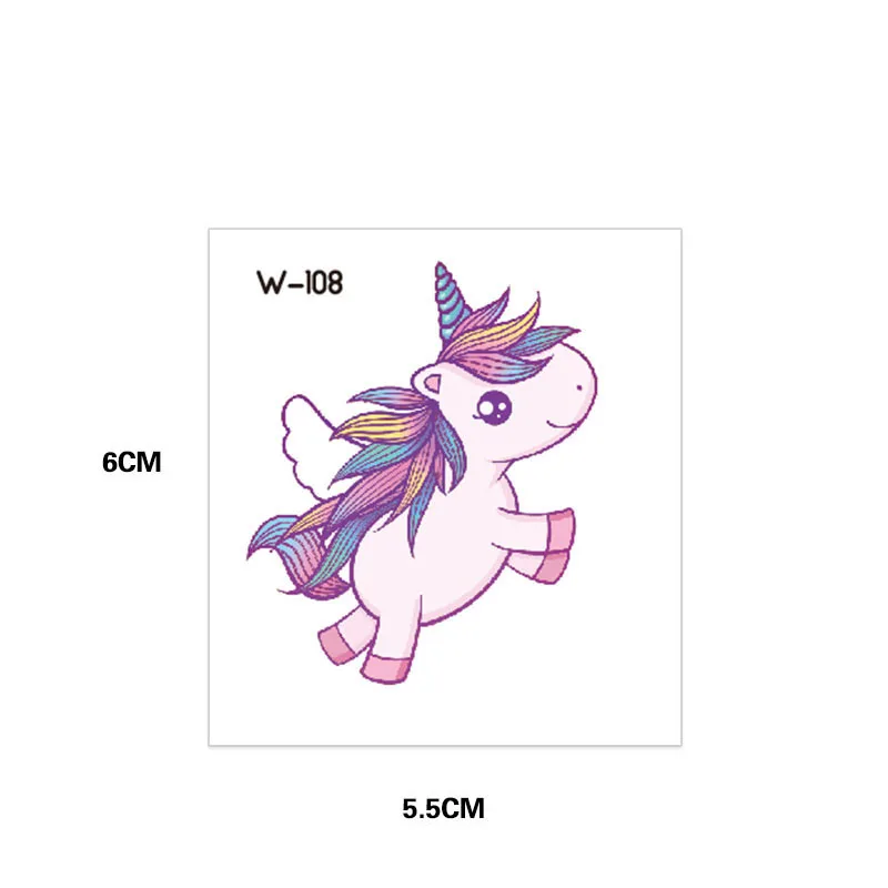 Тату-наклейки с единорогом для детей смешные временные Переводные татуировки