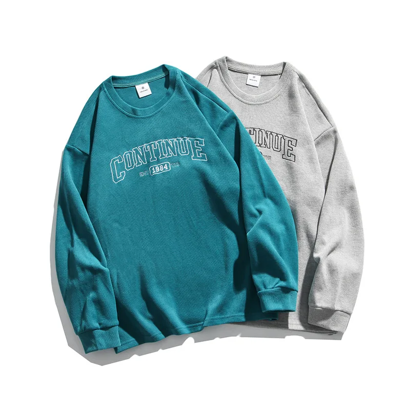 

Letter Print Long Sleeve Casual Loose Tee Shirts Tops Hip Hop Tshirts Streetwear 2021 Fashion Clothing