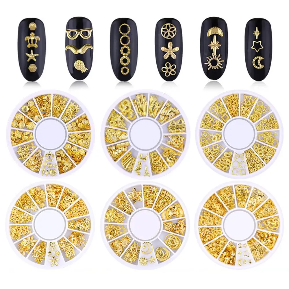

Mixed Shaped Shiny Sequins Metal Hollow Rivets Manicure Accessories Nail Art Tips Sea Star Nail Art Decoration