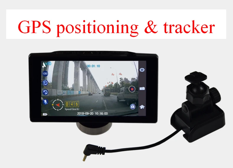 2 в 1 видеорегистратор для автомобиля 1080P 4 дюйма Две камеры GPS позиционирование