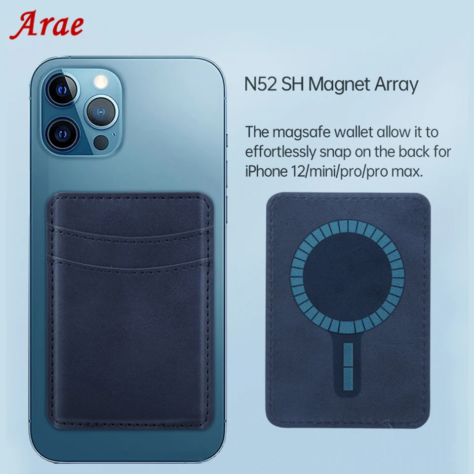 

Fashion Magsafe Card Bag Leather Card holder Phone safe Case For Phone Back Wallet Magnetic Card Holder for 12 12Pro