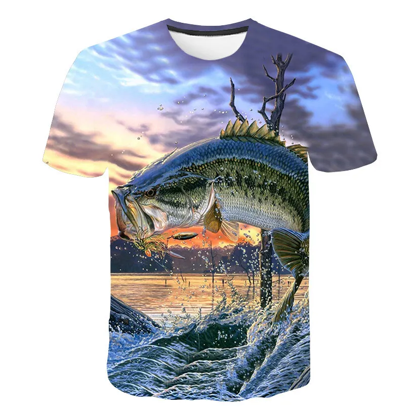 

Summer new children's clothing marine life children's 3D printing boy T-shirt fashion casual short-sleeved shirt boy oversized