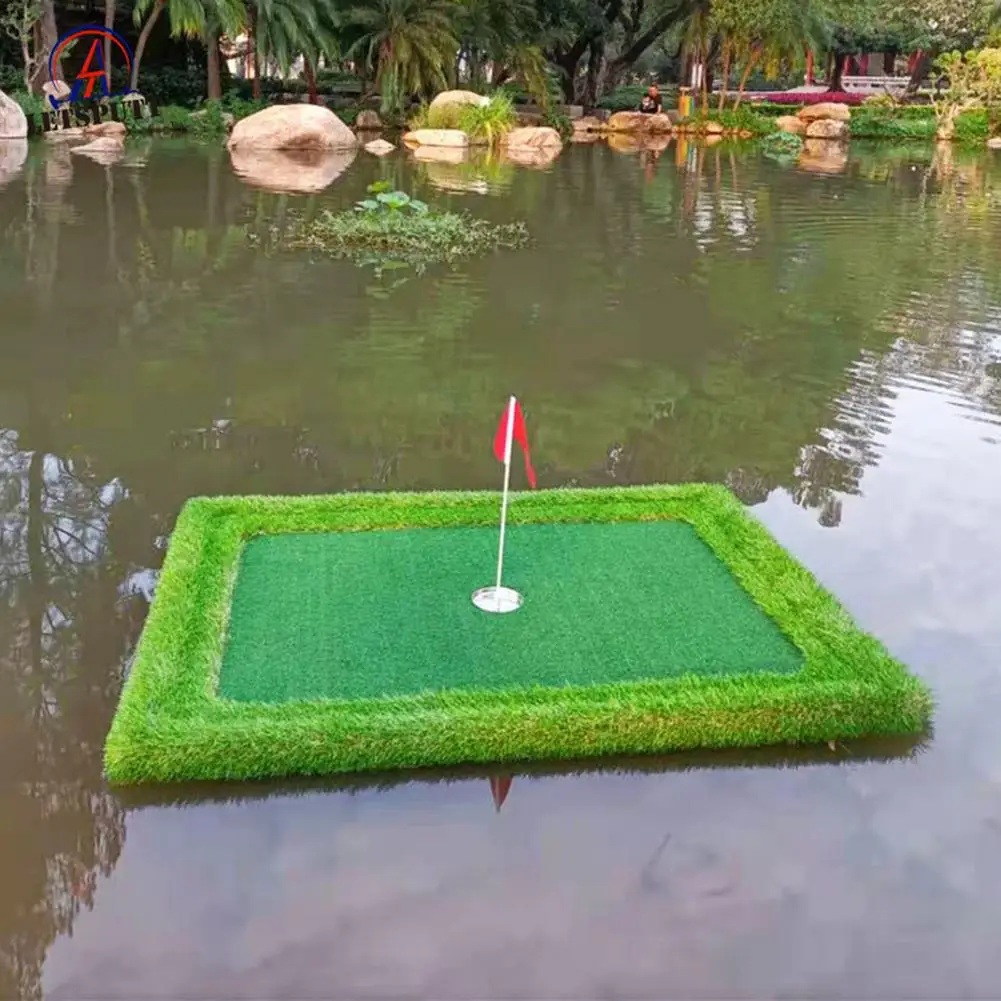 2021 New Floating Green Golf Mat Water Pool Flag Driving Artificial Turf Pool Golf Game Set Floating Golf Green Accessories