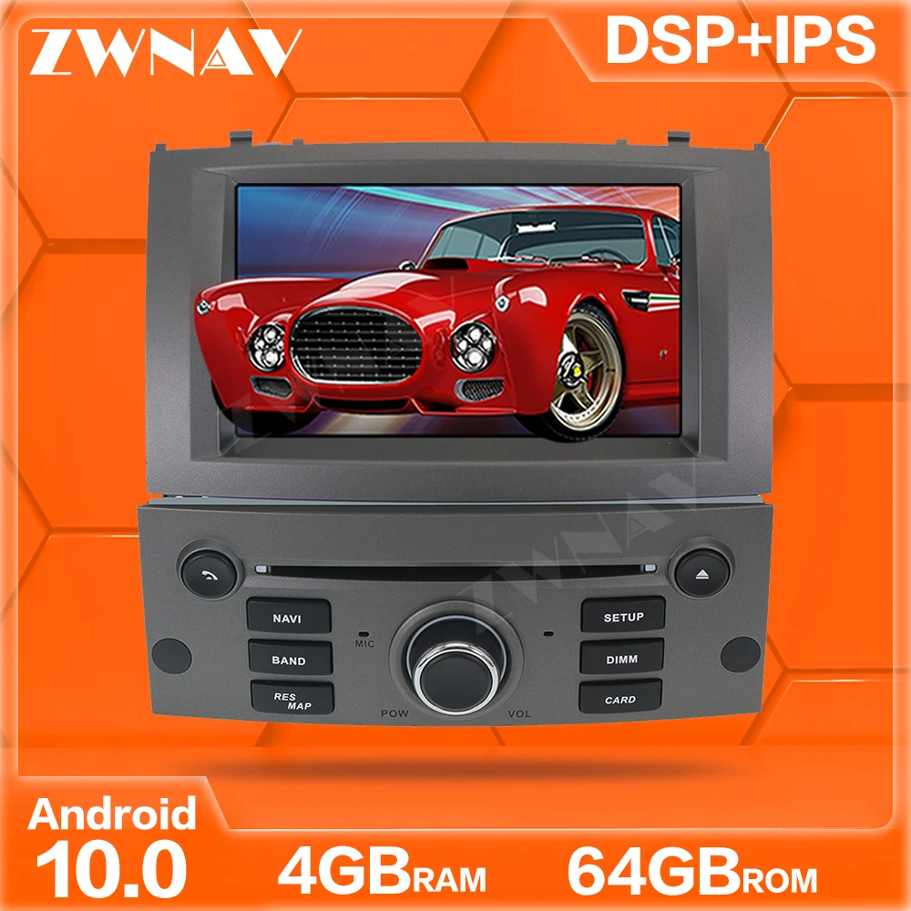 Android 10 0 автомобильный dvd плеер с экраном для Peugeot 407 2004 2010 GPS навигация Авто Аудио