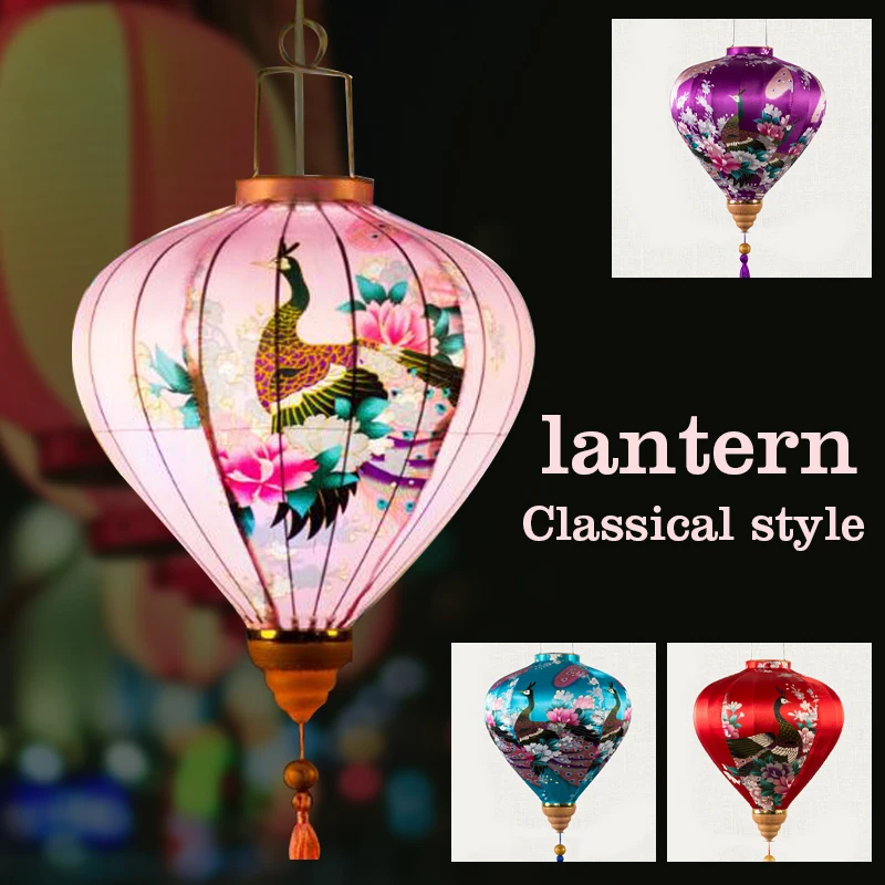 New Year Red Lanterns Chinese Traditional Luminous Balcony Outdoor Antique Japanese Style Vietnam Palace Lantern Decoration | Дом и сад