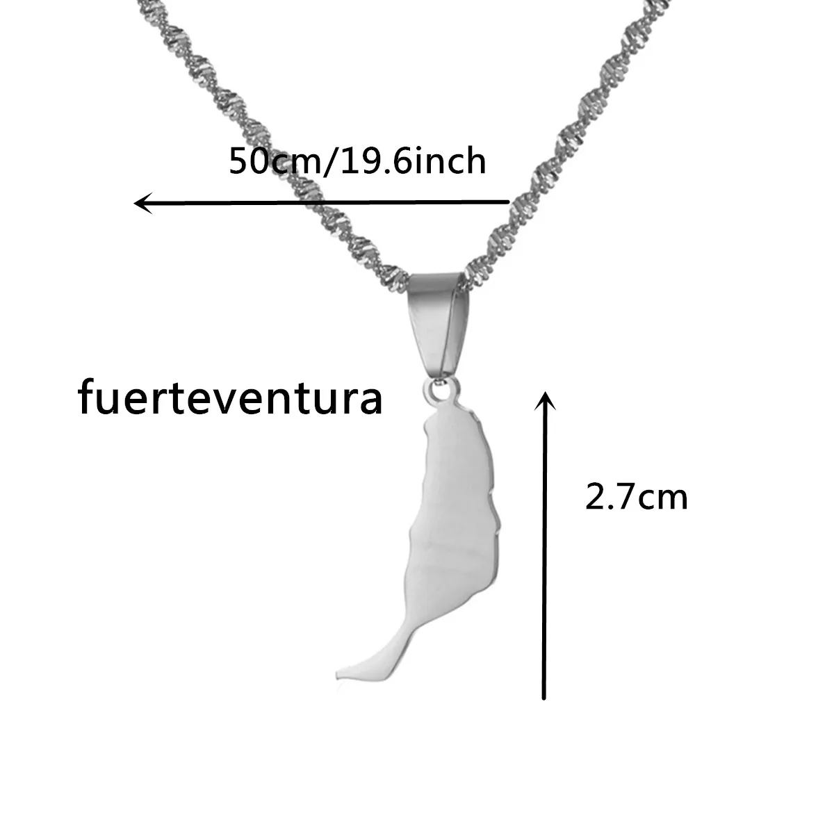 Ожерелье унисекс из нержавеющей стали с подвесками в виде карты острова