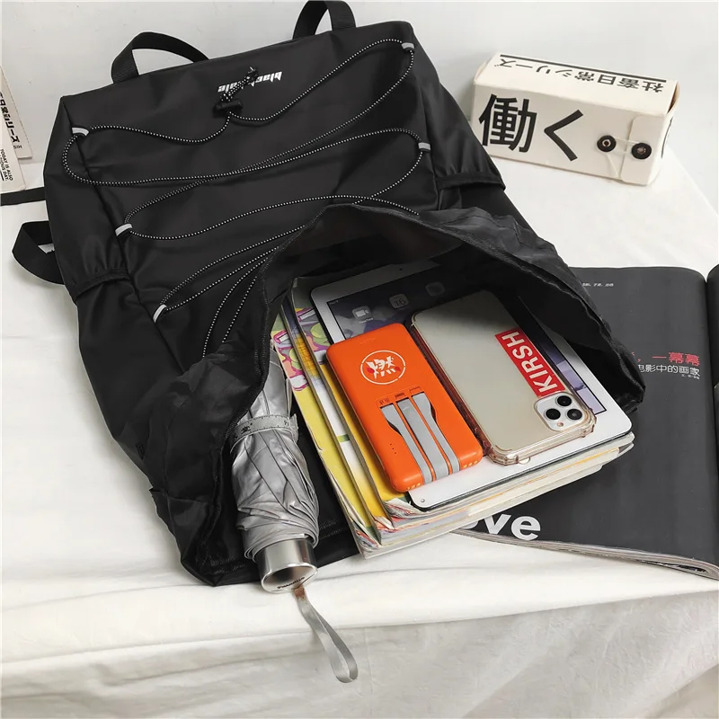 

YILIAN Large capacity backpack female college students schoolbag male retro simple cool travel backpack