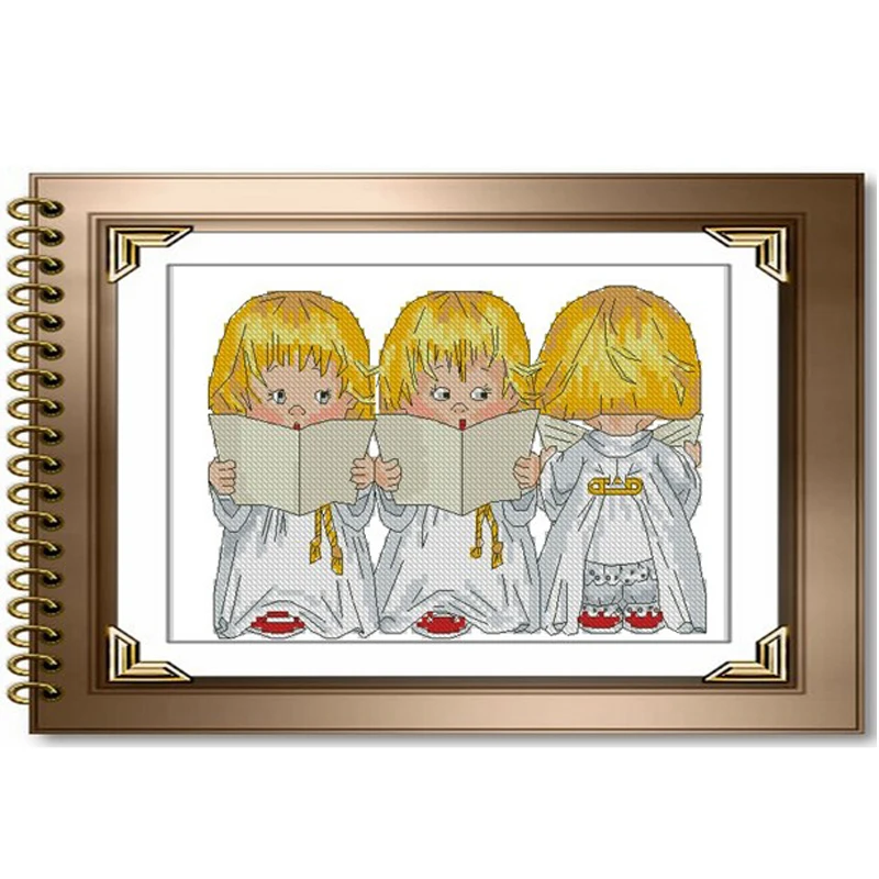 Высшее качество Набор для вышивки крестиком идеальные три ангела ангел пение