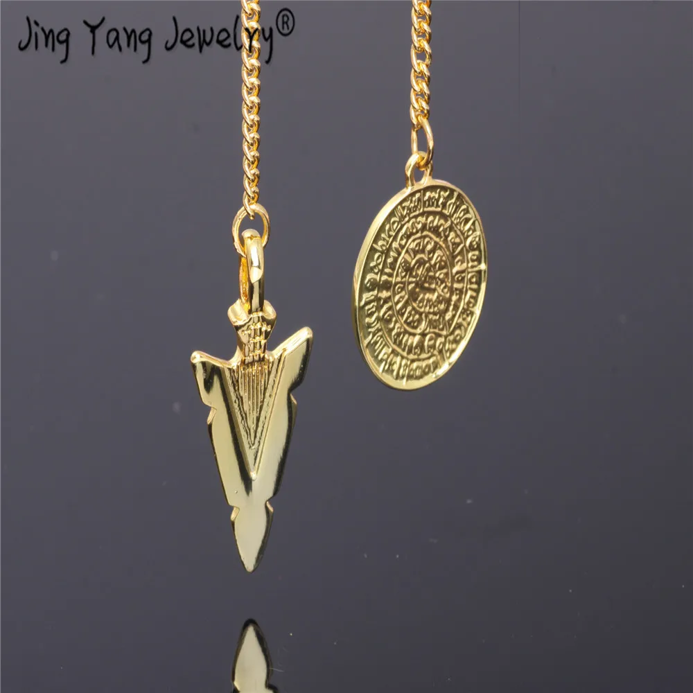 

2019 Metal Reiki Copper reiki healing stones Pendulum Pendant Charms Chakra pendulo Chrome gold amulet pendulos Healing Pendulo