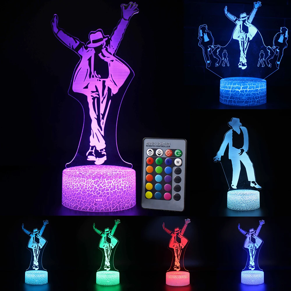 

Remote/Touch Control 3D LED Night Light Fashion Dancer 7/16 Color Change LED Table Desk Lamp Kids Xmas Gift Home decoration Q30