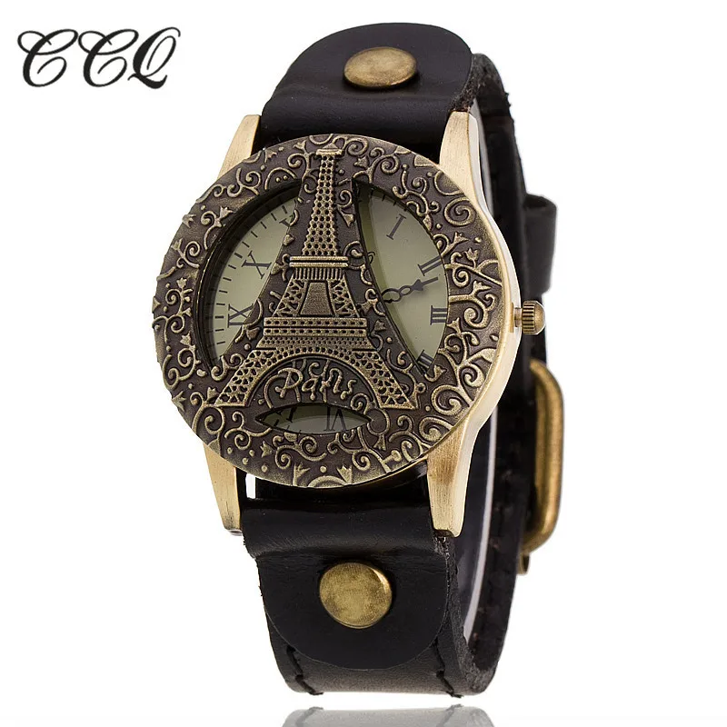 Часы мужские кварцевые в винтажном стиле с кожаным ремешком|Кварцевые часы| |