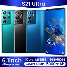2021 New S21 Ultra 6.1 Inch Smartphones 5G MT6889 Cellphones 16+512GB 5000mAh Long Standby 24+48MP Dual SIM Android Mobile Phone