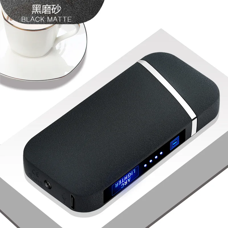 Сенсорная зажигалка с отпечатком пальца зарядка через USB двойная дуга