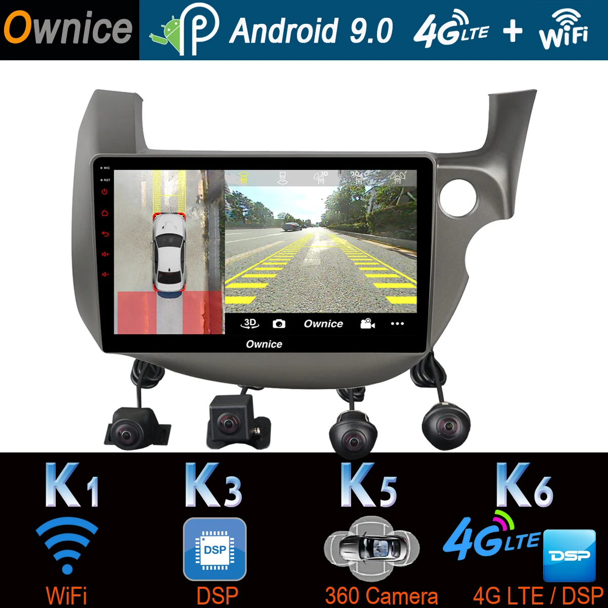 Автомобильный мультимедийный плеер 360 ° панорамный Android 9 0 4G 64G DSP CarPlay GPS радио для