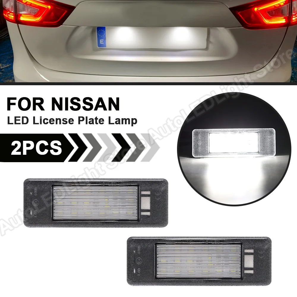 

2X For Nissan Juke NV200 Versa Rogue Kicks Armada Infiniti Q50 X-Trail Qashqai LED License Plate Lights Number Plate Lamp Canbus