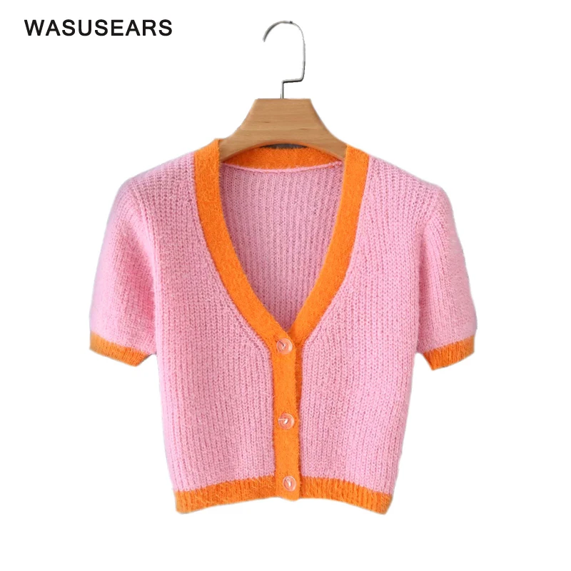 Укороченный свитер женский розовый вязаный сексуальный укороченный |