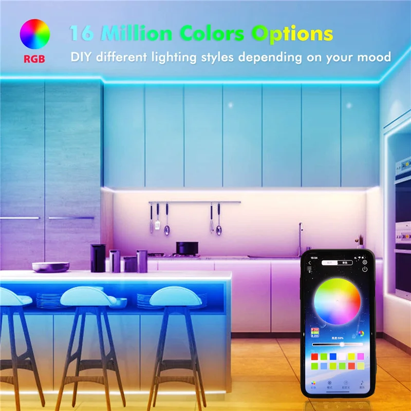 Светодиодные ленты светильник s цветная (RGB) 5050 WI FI умный светодиодный полоски