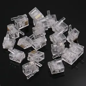 50 шт.лот, разъем RJ11 RJ12 6P6C с пряжкой вправо, штекер кабеля DIY EV3 NXT, штекер кабеля с кристальной головкой