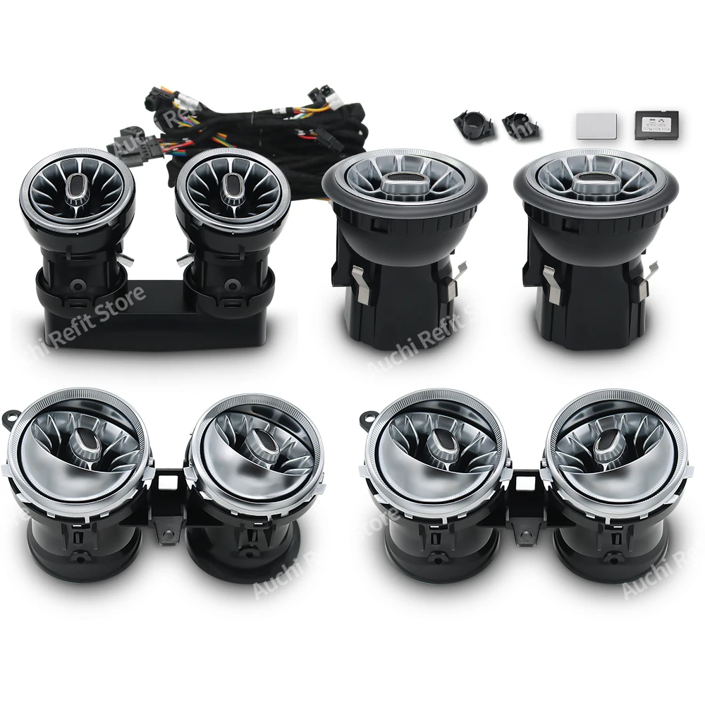 

64-цветные светодиодные вентиляционные отверстия, 3D вращающийся динамик твитера для Mercedes Benz W213 E-Class Coupe AMG E43 E53 E250, внутреннее окружающее освещение