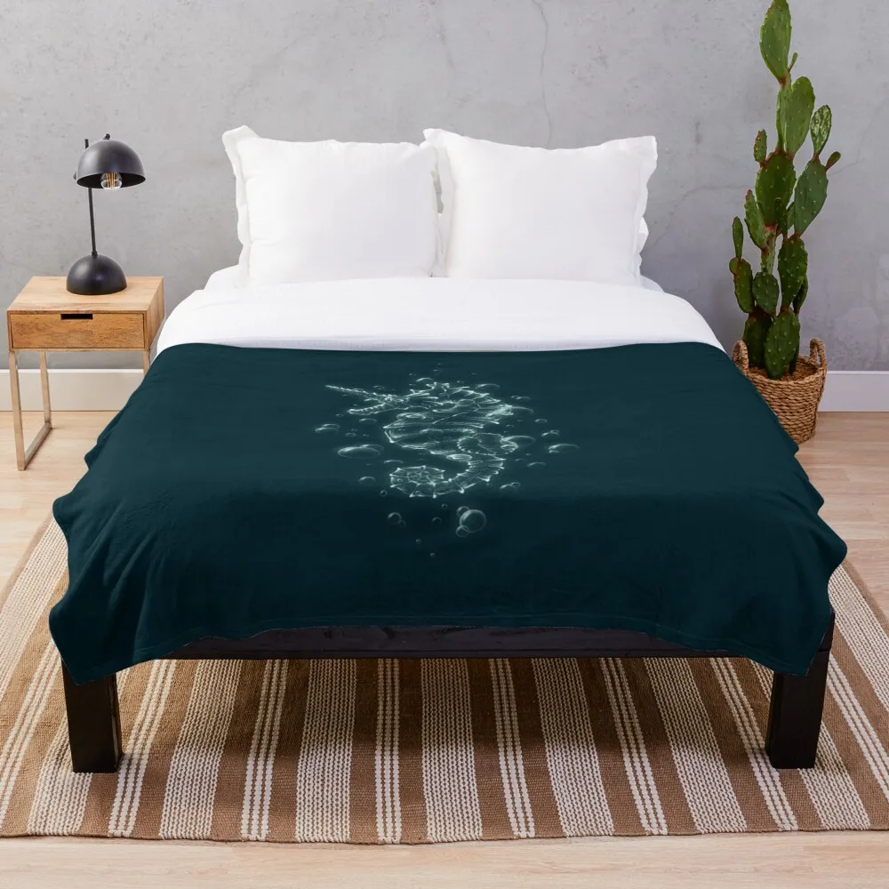 

Seahorse Throw Blanket Sublimation Covered Blanket Bedding Flannel for Children and Adult Bedrooms Decor