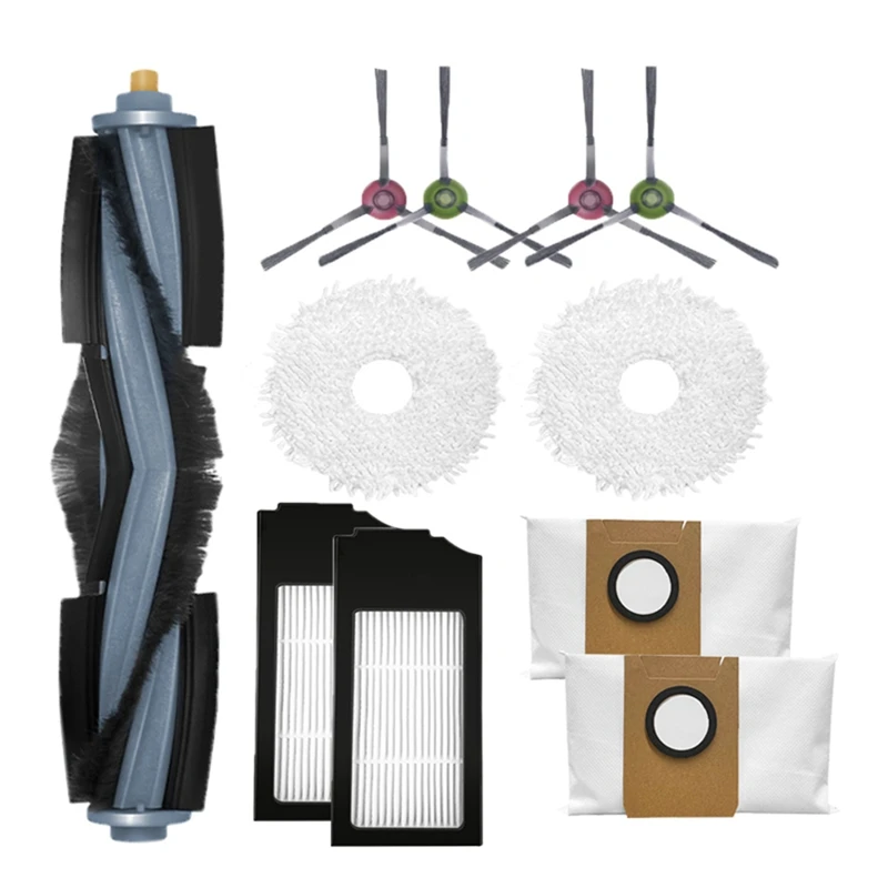 

11 шт. Для Ecovacs X1 TURBO/OMNI Запчасти для робота-пылесоса, сменный рулон, основная щетка, боковые щетки, HEPA фильтр, Швабра, тряпка