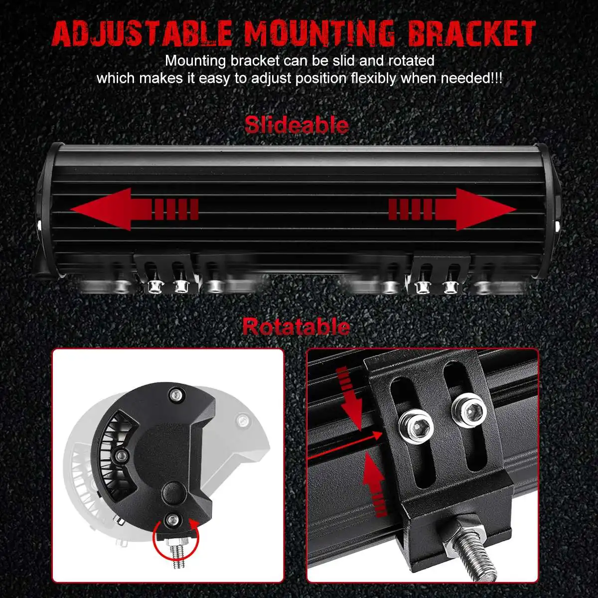 

840W 12 inch Flood LED Work Light Bar Combo Driving Lamps Waterproof 68LED Work Light 6000K For SUV ATV Offroad Vehicle