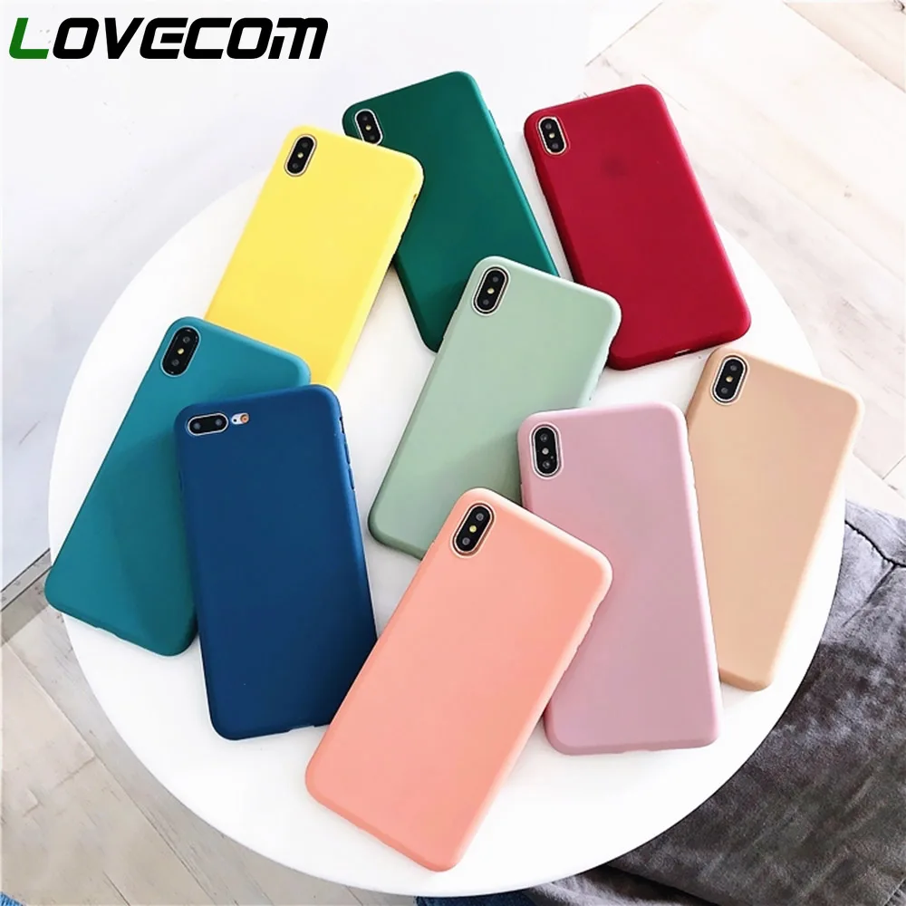 Модный Одноцветный чехол LOVECOM для iPhone 12 Mini 11 Pro Max XS XR 6 6S 7 8 Plus X с полным корпусом